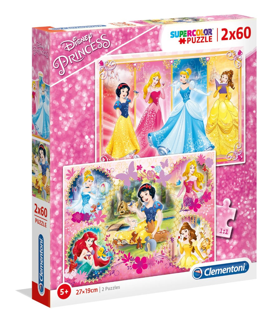 SUPER COLOUR: 2 x 60pc Disney Princess
