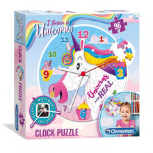 Load image into Gallery viewer, 96pc, Unicorn Clock Jigsaw Puzzle