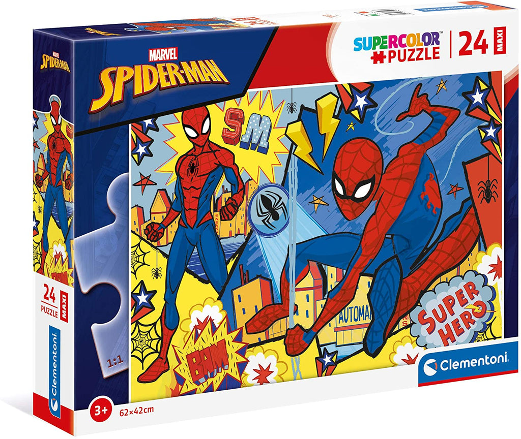 SUPER COLOUR: Maxi, 24pc Spider-Man Puzzle