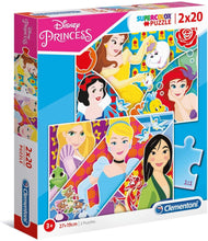 Load image into Gallery viewer, SUPER COLOUR: 2 x 20pc Disney Princess Puzzles