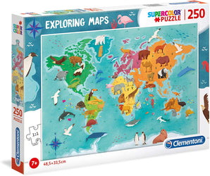 SUPER COLOUR: 250PC, ANIMALS IN THE WORLD, (MAPPE GEO MONDO) in the World, (Mappe Geo Mondo), 250pc Puzzle