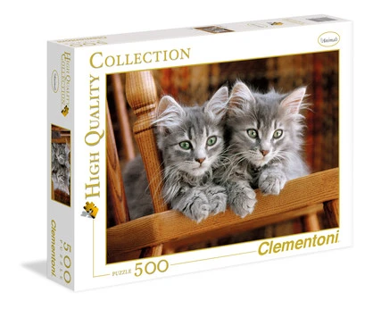 500pc, Two Grey Kittens