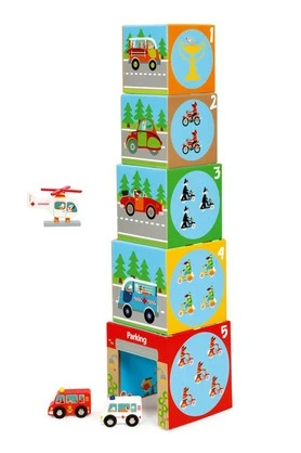 STACKING TOWER ON THE ROAD WITH CARS AND HELICOPTERS