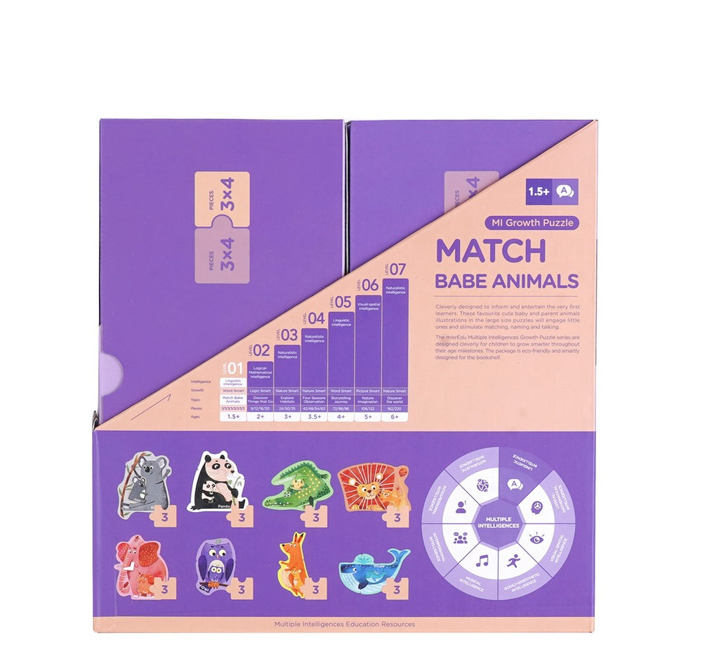 Growth Puzzle Level 1-Match Baby Animals, 1.5yrs +
