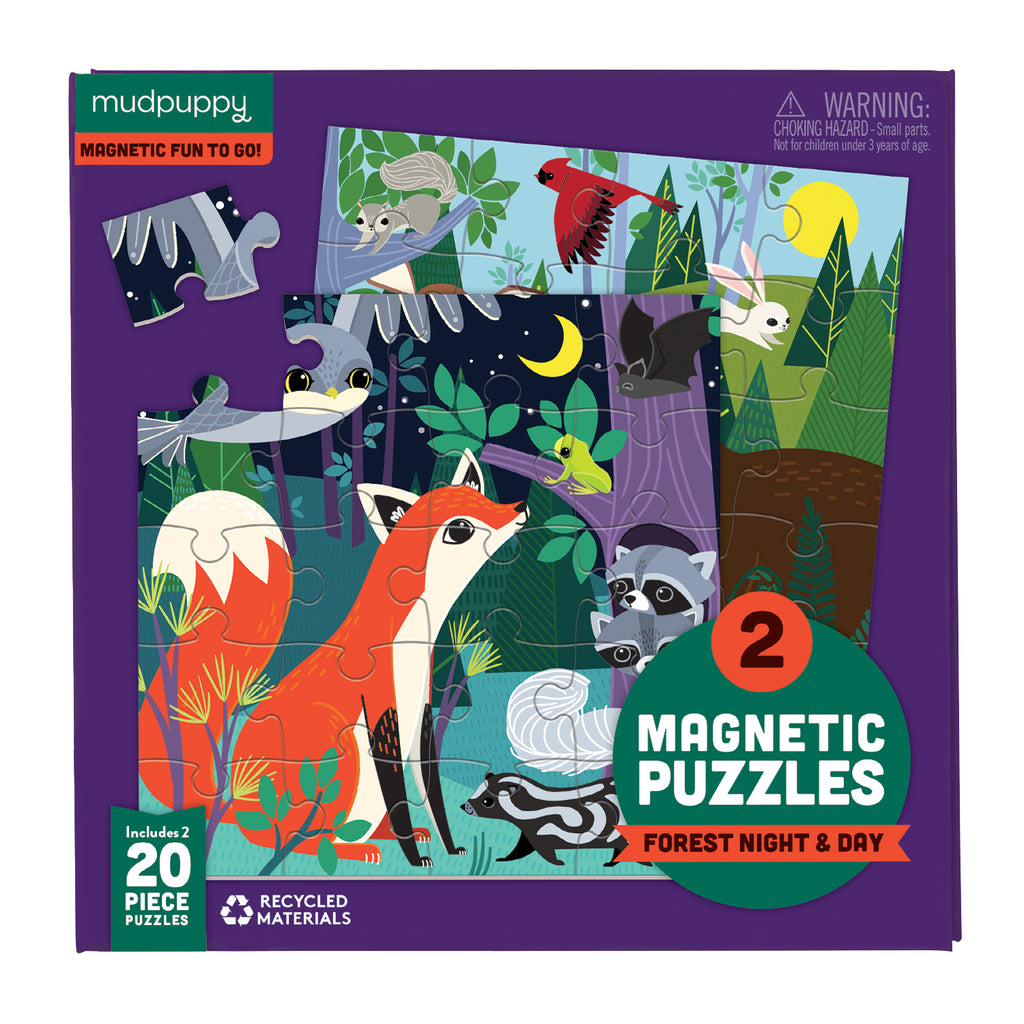 MAGNETIC PUZZLE  FOREST NIGHT AND DAY  2 EACH 20PC PUZZLES