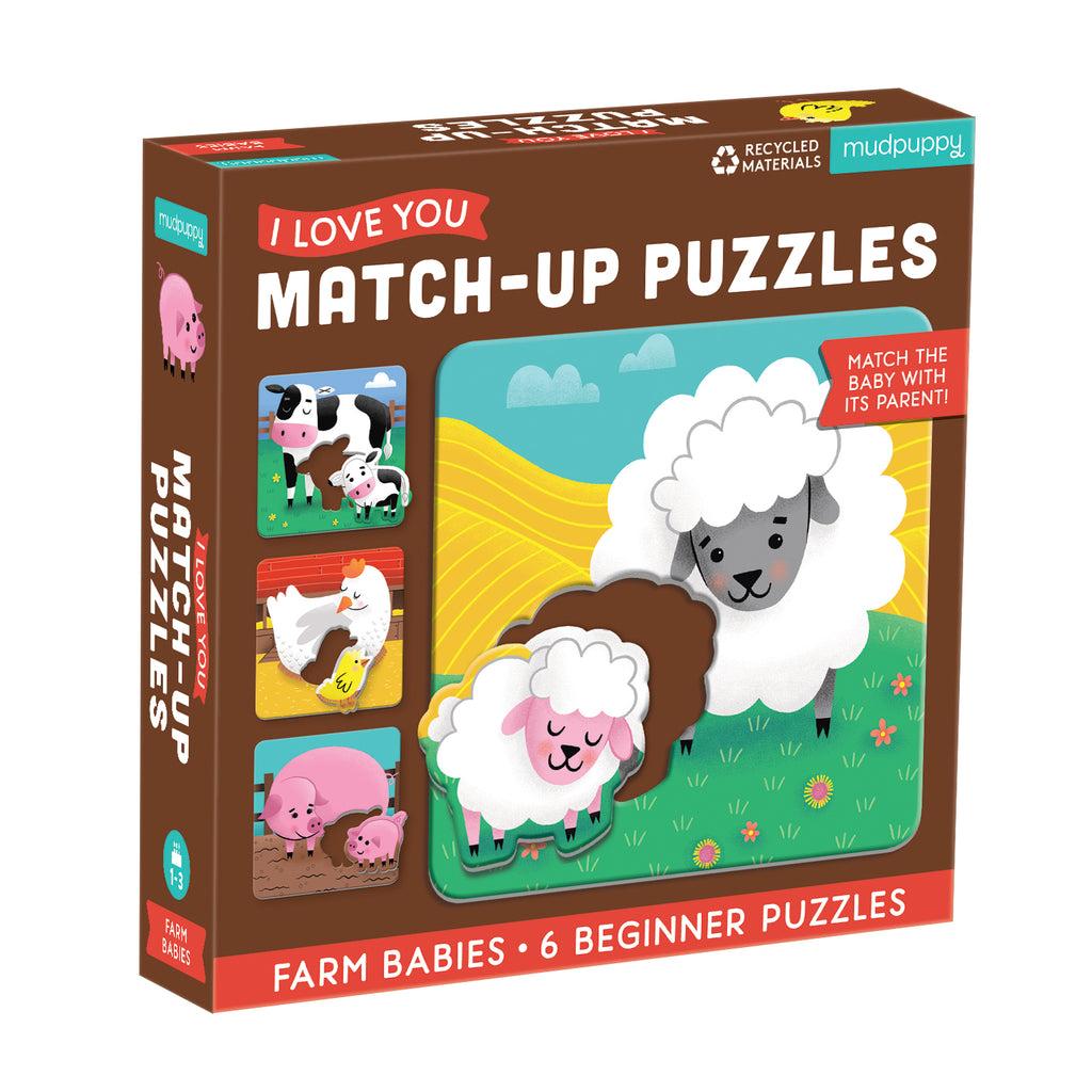 FARM BABIES, I LOVE YOU MATCH-UP PUZZLES