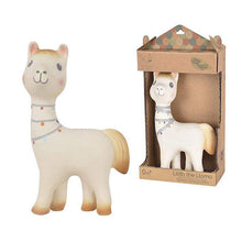 Load image into Gallery viewer, LILITH THE LLAMA - NATURAL RUBBER RATTLE TOY IN GIFT BOX 18CM