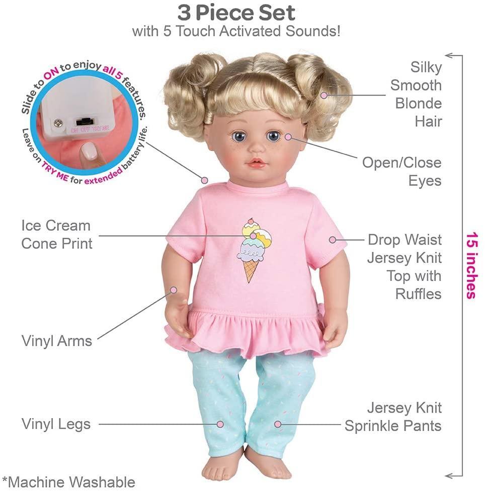 MY CUDDLE COO BABY TOUCH ACTIVATED DOLL SWEET DREAMS 38.1CM Logical Toys