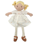 Linen Collection: Priscy - Blonde Hair Doll with White Linen Dress