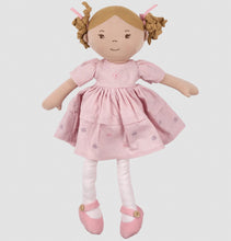 Load image into Gallery viewer, Linen Collection: Amelia - Light Brown Hair Doll with Pink Linen Dress