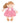 Rose Light Brown Hair & Pink Dress, Organic (GOTS)
