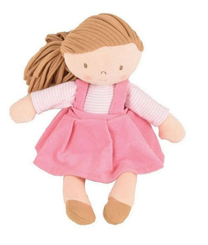 Rose Light Brown Hair & Pink Dress, Organic (GOTS)