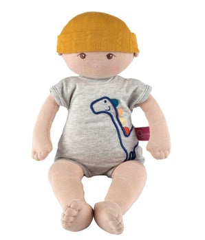 BABY KYE - 100% ORGANIC SOFT BOY DOLL 43CM (BROWN EYES)