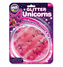 Load image into Gallery viewer, PINK GLITTER UNICORNS  STARS AND MOONS  49PCS