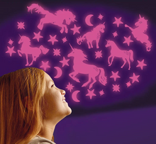Load image into Gallery viewer, PINK GLITTER UNICORNS  STARS AND MOONS  49PCS