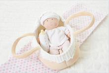 Load image into Gallery viewer, CARRY COT WITH BABY DOLL,  BOTTLE &amp; BLANKET 23CM