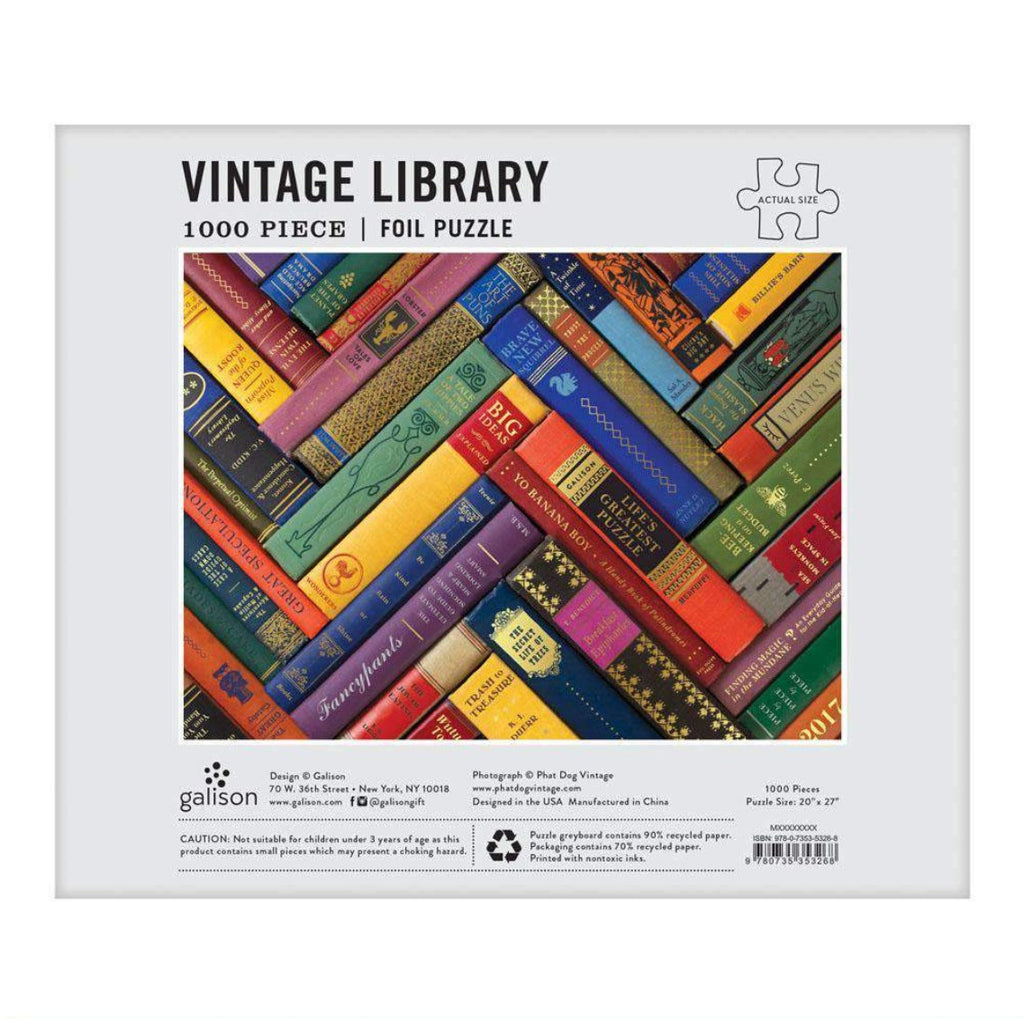 Phat Dog Vintage Library, 1000pc Foil Stamped Puzzle