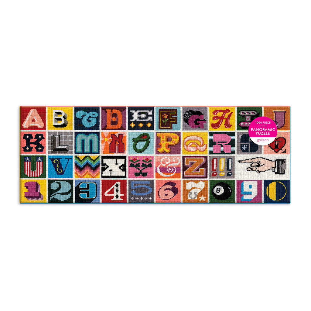 Needlepoint A to Z, 1000pc Panoramic Puzzle