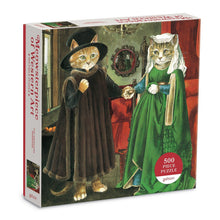 Load image into Gallery viewer, The Arnolfini Marriage Meowsteroiece of Western Art 500pc Puzzle