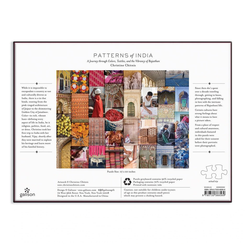 Patterns of India: A Journey Through Colors, Textiles and the Vibrancy of Rajasthan 1000 Piece Puzzle