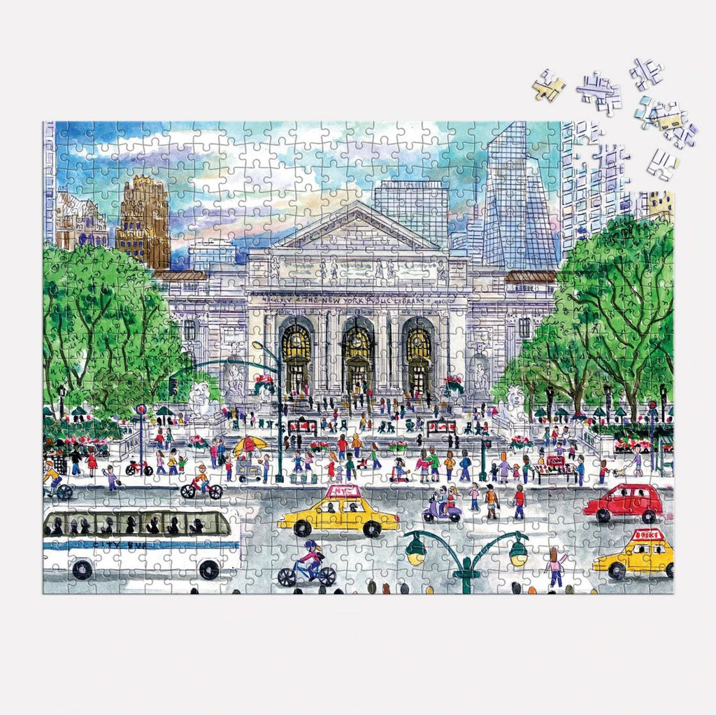 Michael Storrings Springtime at the Library 500 Piece Double-Sided Puzzle