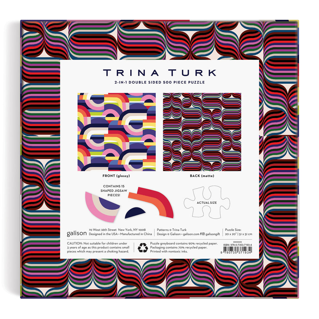 Trina Turk 500 Pc Double Sided Puzzle with Shaped Pieces