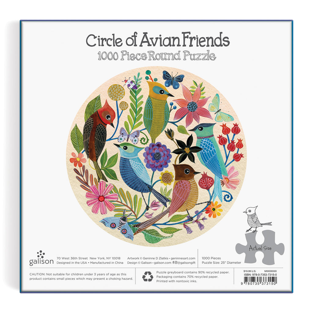 Round Puzzle - Circle of Avian Friends 1000 Piece