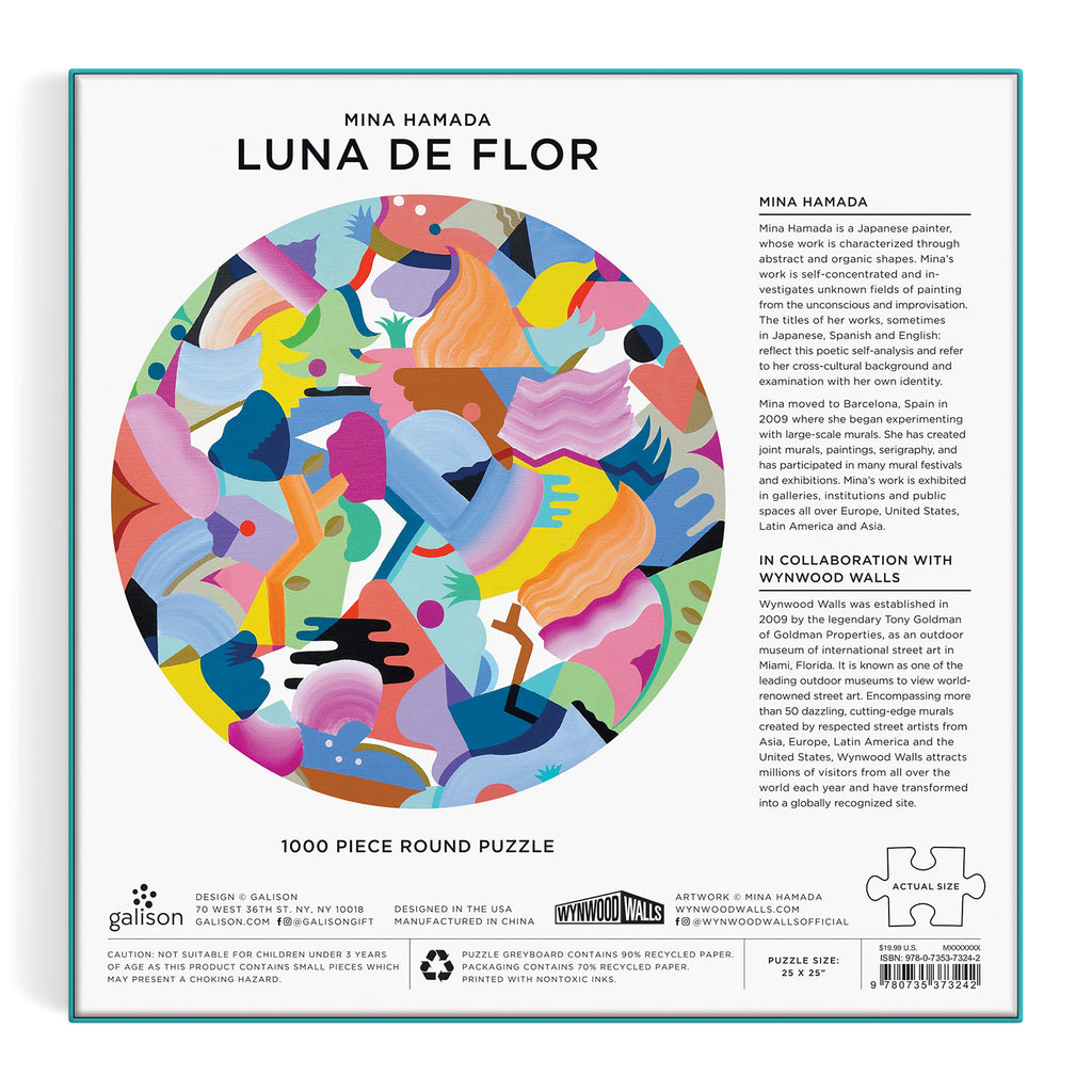 Round Puzzle - Mina Hamada Luna de Flor 1000 Piece Round Puzzle