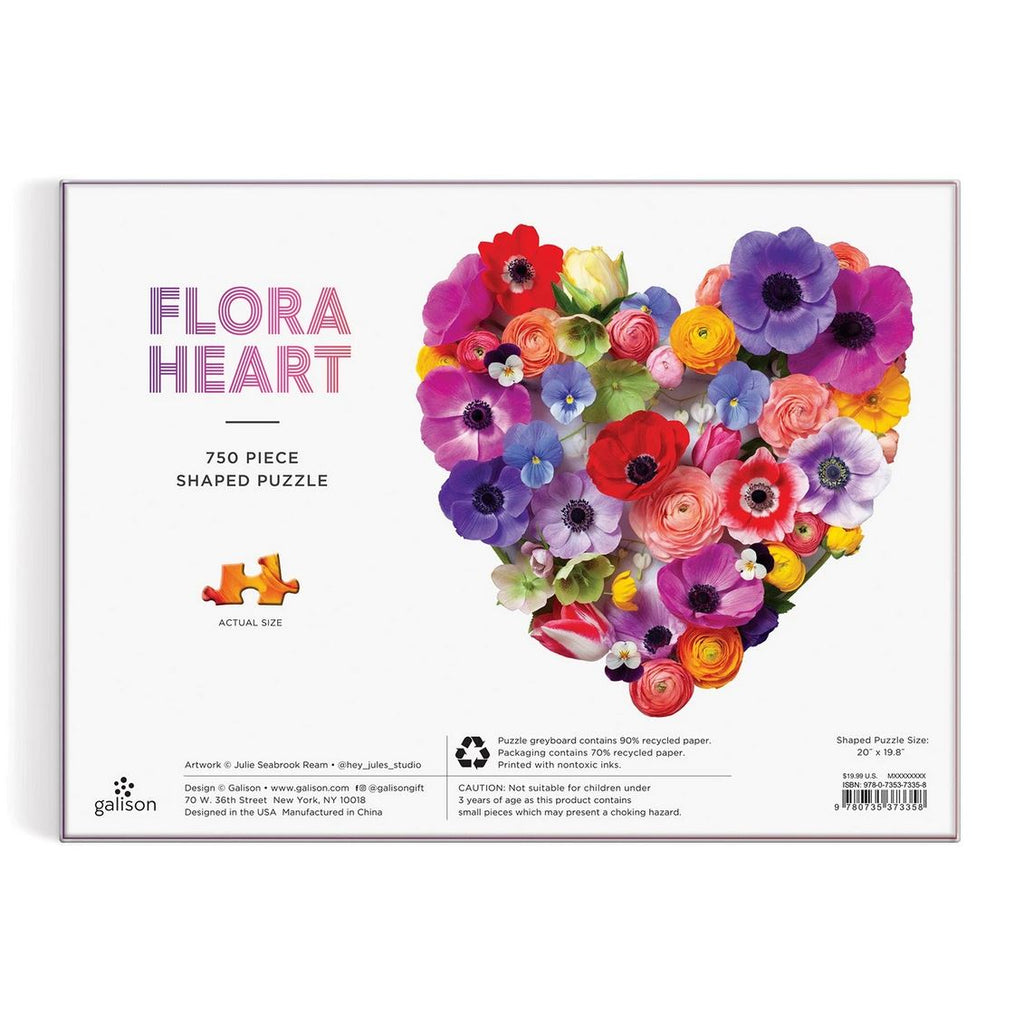 Flora Heart 750 Piece Shaped Puzzle