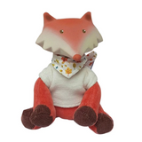 FOX WITH VEST & NATURAL RUBBER TEETHER HEAD