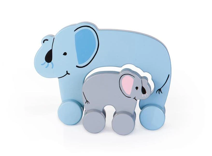 MUMMY & BABY PUSH TOY - ELEPHANT