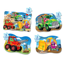 Load image into Gallery viewer, My First Puzzle Sets, 4-in-a-box Puzzles-Monster Trucks