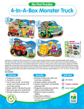 Load image into Gallery viewer, My First Puzzle Sets, 4-in-a-box Puzzles-Monster Trucks