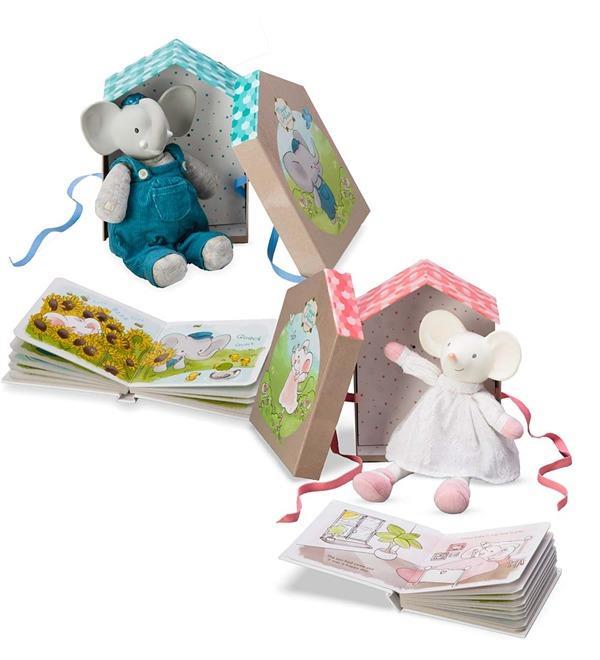 MEIYA DELUXE TOY WITH BOOK-TEETHER  RIBBON BOX  25CM