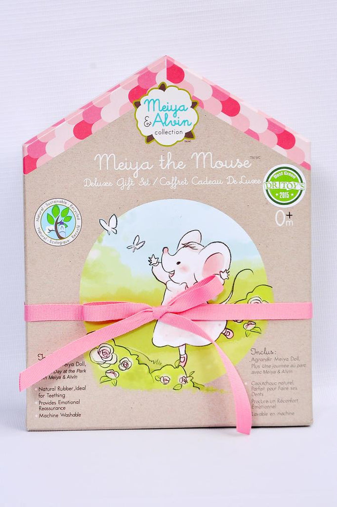 MEIYA DELUXE TOY WITH BOOK-TEETHER  RIBBON BOX  25CM