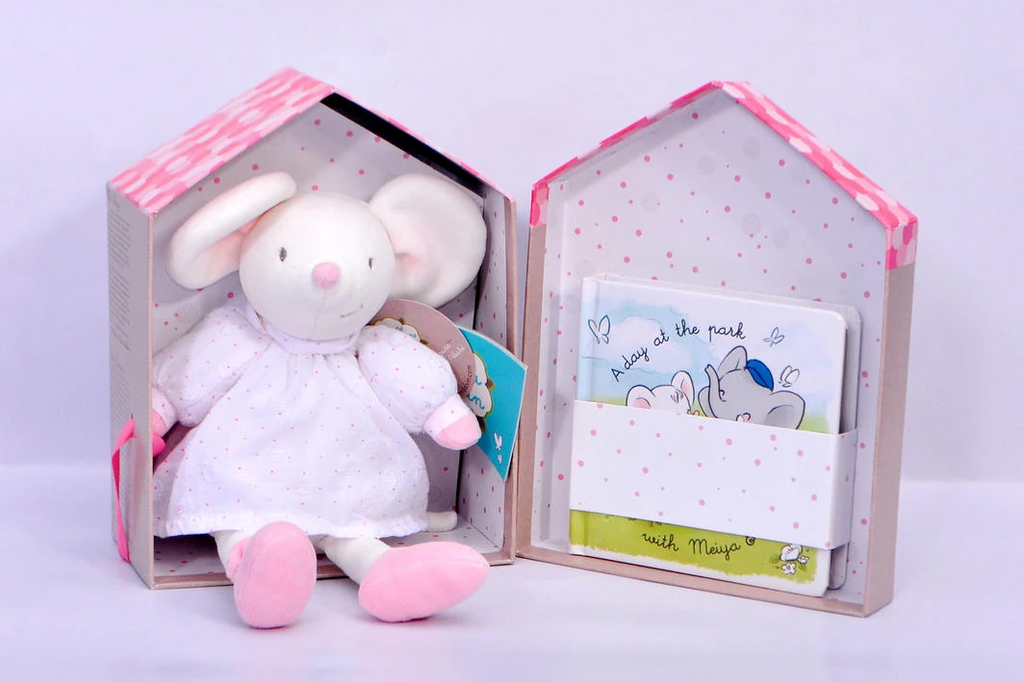 MEIYA DELUXE TOY AND BOOK-PLUSH  RIBBON BOX  25CM