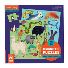 Load image into Gallery viewer, MAGNETIC PUZZLE-LAND AND SEA ANIMALS  2 20PC PUZZLES