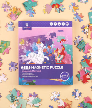 2 in 1 Unicorn and Mermaid Magnetic Puzzle
