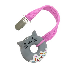 Load image into Gallery viewer, MINI CAT DONUT TEETHER &amp; STRAP