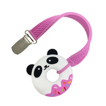 Load image into Gallery viewer, MINI PINK PANDA DONUT TEETHER &amp; STRAP