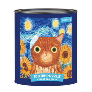 ARTSY CATS, 100PC TIN-VINCAT VAN GOGH PUZZLE