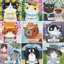 Load image into Gallery viewer, BOOKISH CATS 500 PIECE FAMILY PUZZLE