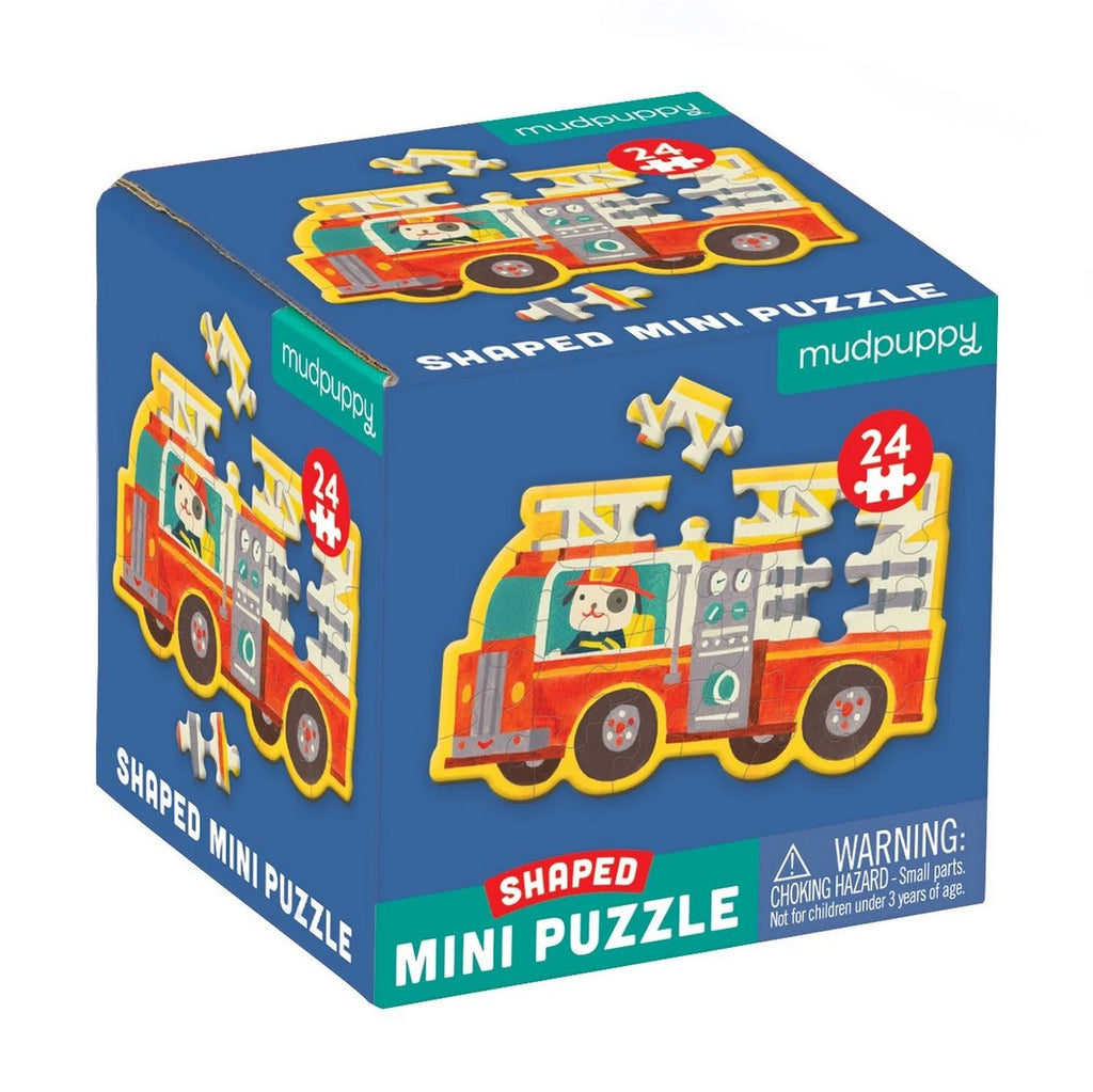 FIRETRUCK, MINI SHAPED PUZZLE, 24PCS,