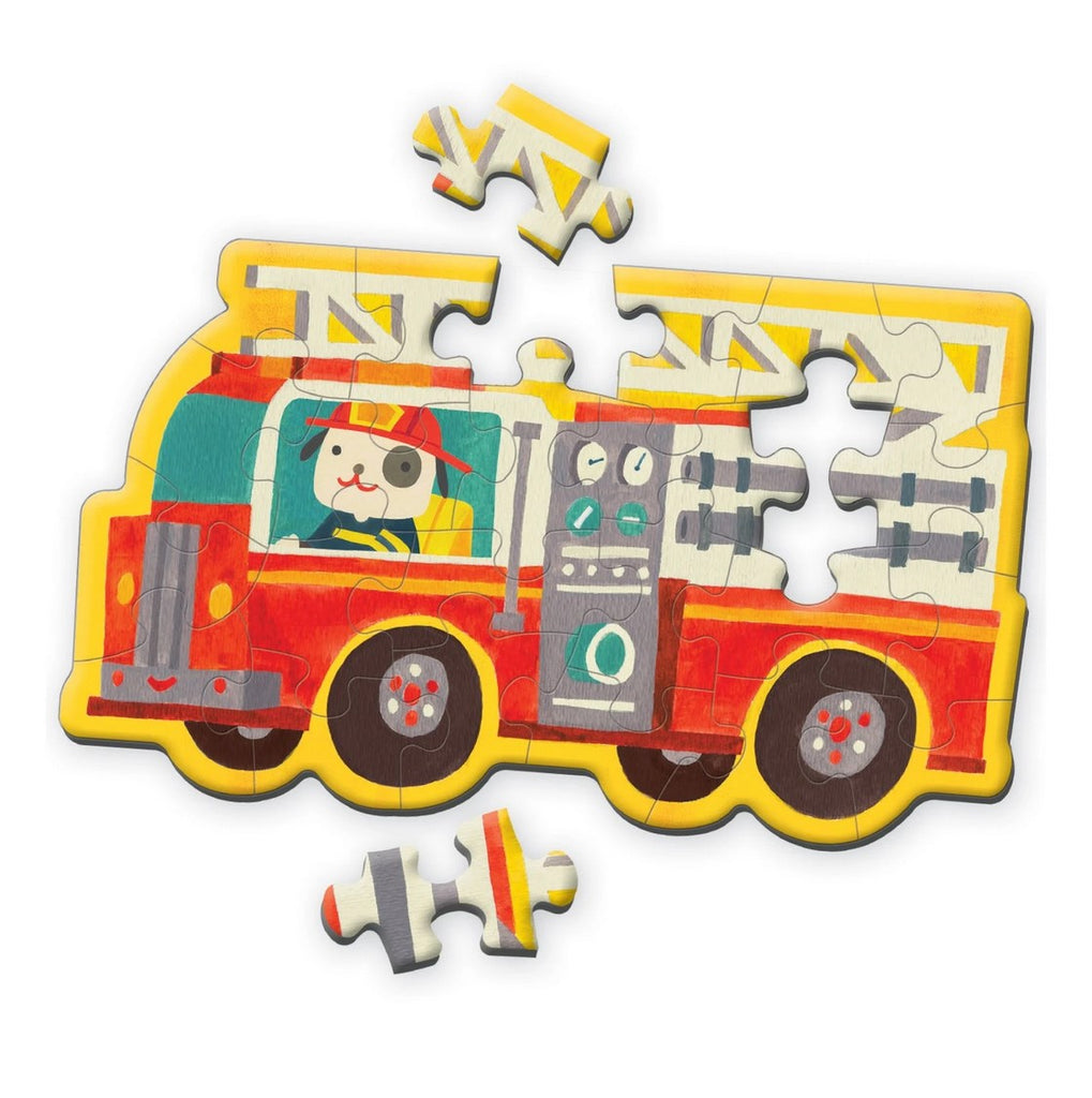 FIRETRUCK, MINI SHAPED PUZZLE, 24PCS,