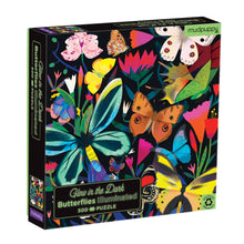 Load image into Gallery viewer, BUTTERFLIES ILLUMINATED 500 PIECE GLOW IN THE DARK FAMILY PUZZLE