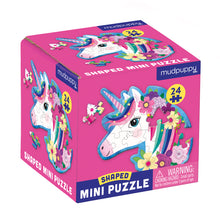 Load image into Gallery viewer, UNICORN 24 PIECE SHAPED MINI PUZZLE