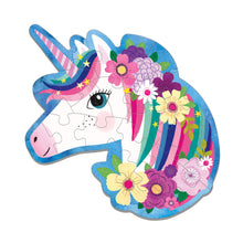 Load image into Gallery viewer, UNICORN 24 PIECE SHAPED MINI PUZZLE