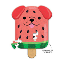 Load image into Gallery viewer, Scratch &amp; Sniff - Watermelon Pupsicle Shaped 48 Piece Mini Puzzle