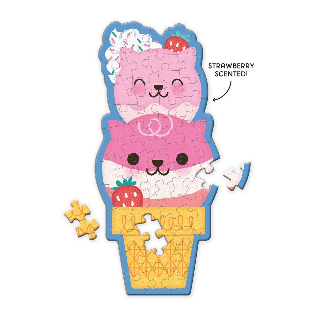 Scratch & Sniff – Strawberry Cat Cone Shaped 48 Piece Mini Puzzle