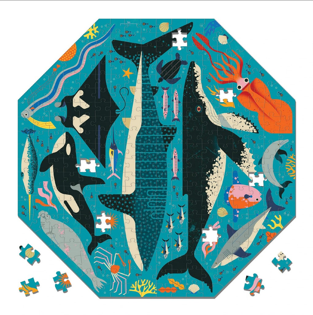 Octagon Shaped Puzzle: Ocean Life to Scale